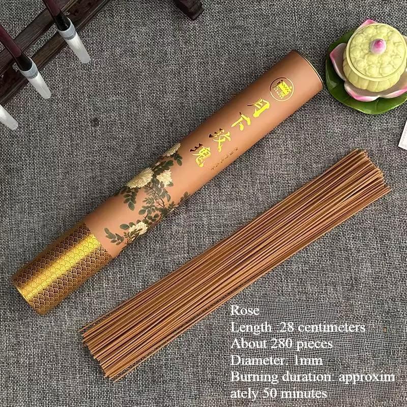 

28cm Natural Incense Sticks Jasmine Rose Peach Blossom Hibiscus Indoor Purify The Air Calm The Mind Help with Sleep Joss Stick Rose