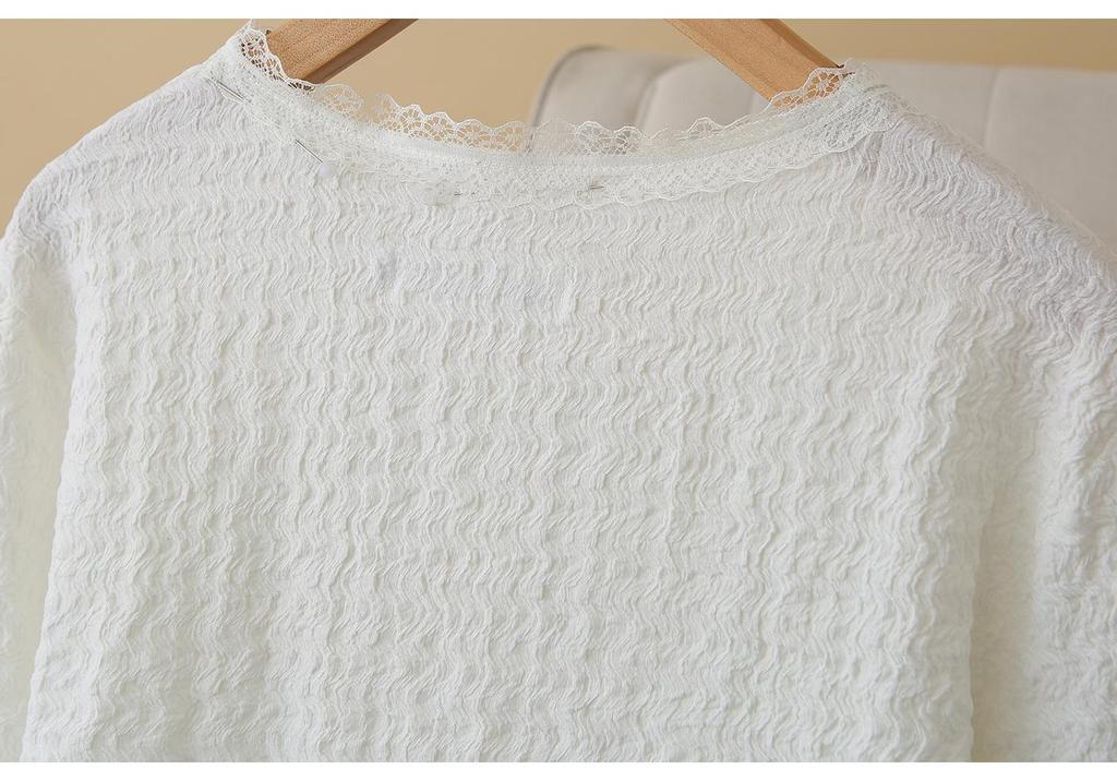 2026 Übergröße Kurzarm Spitzen-Netz-Strickjacke für Damen - Kleiner Duft Stil Top 8835