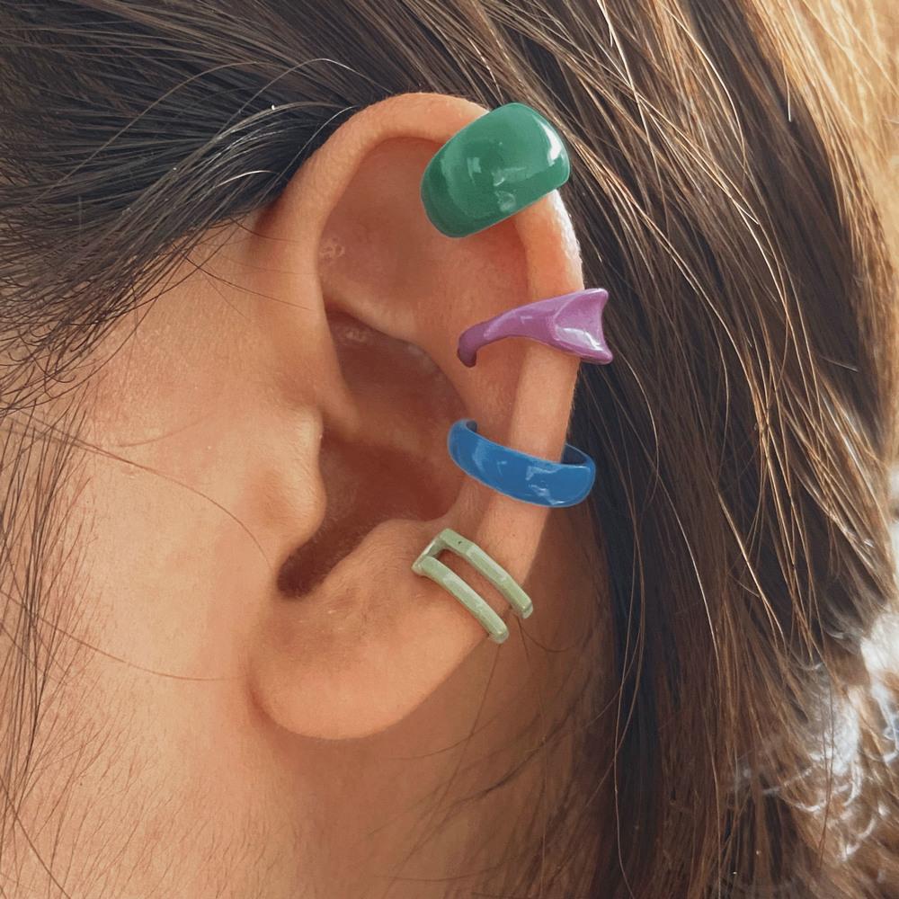Clips Earrings for Women Unisex Minimalist Fashion Cartilage Hoop Earings Set Ear Cuff Fake Piercing Clip on Ear Jewelry