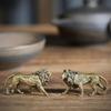 Retro Brass Lion King Figurine Chinese Lion Statue Exquisite Copper Mini Lion Sculpture Office Decoration