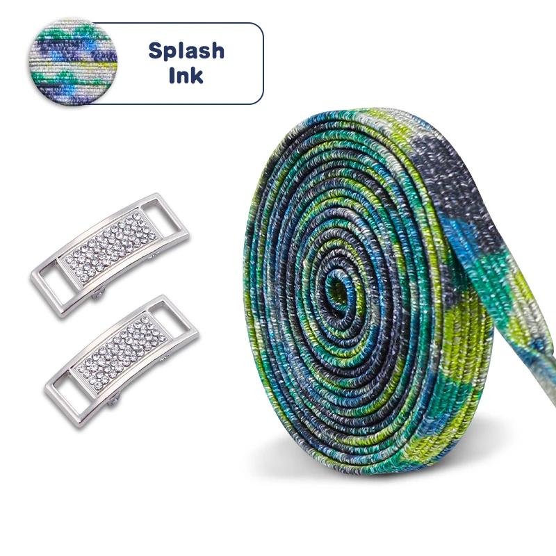 NEW Glitter Elastic Laces Sneakers Diamond Lock Shoelaces Without Ties No Tie Shoe Laces Tennis Flat Shoelace Shoes Accessories