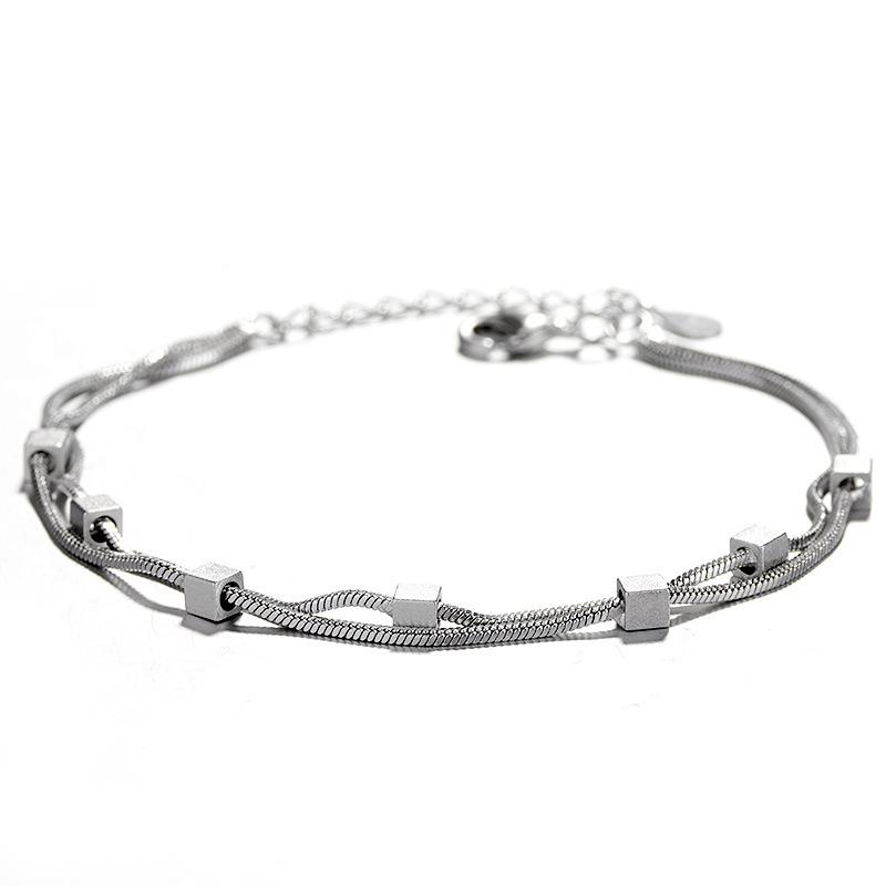 VENTFILLE 925 Sterling Silver Star Love Heart Pendant Round Bead Pearl Bracelet For Girls Sweet Romantic Style Gifts For Lovers