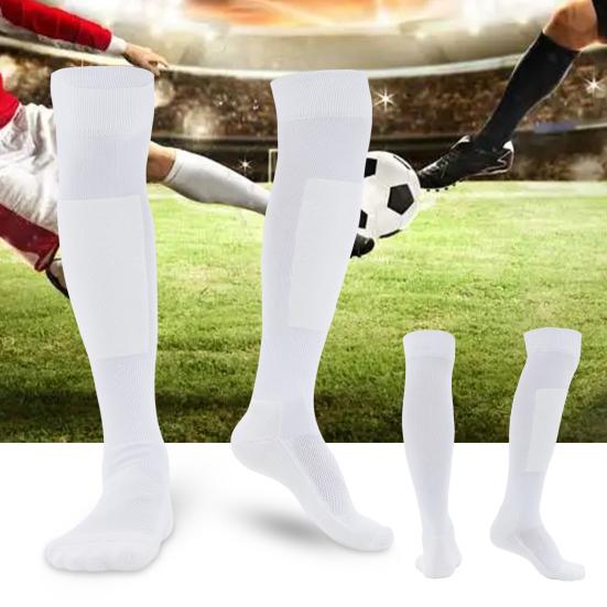 1 Pair Sports Socks Knee High Stretchy Moisture Wicking Terry Non-slip Foot Protection Thickened Men Women Football Fencing Stockings for Outdoor