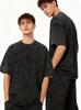 T-shirt Homme Surdimensionné 100% Coton Poids Lourd Lavage Acide Pierre Vintage Personnalisé T