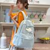Schoolbag Girl Wind Embroidery Bear Backpack Female Student High Value Large Capacity Lightweight Backpack College Style Sweet School Bag