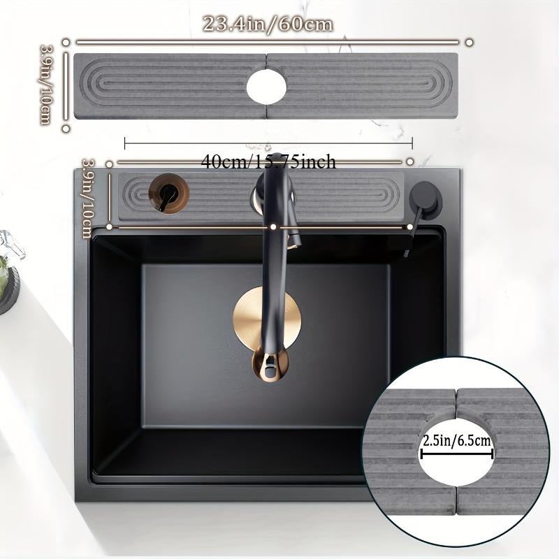 2-Pack Diatomite Faucet Pads Set Fast-Absorbent Quick Dry Bathroom Sink Mat for Kitchen Countertop Sink Cover