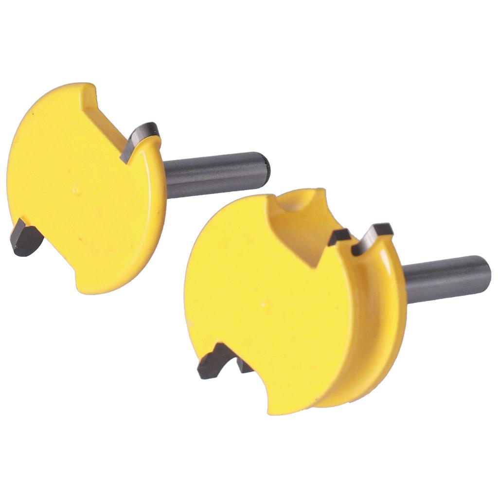 2 Stück Fräser-Set 1/4 Zoll Schaft Silber Gelb Perlenverbindung Fräser für Holzbearbeitung