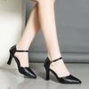 Hollow Sandals Women's Summer High Heels Summer Thick Heel with Professional Work Shoes