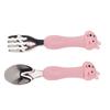 Cartoon Fork Spoon Stainless Steel Baby Feeding Training Spoons Forks Portable Children Animal