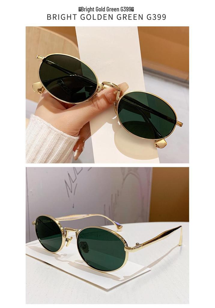 2025 Trendy Oval Metal Sunglasses with Personalized Versatile Design for Outdoor Street Style and Driving