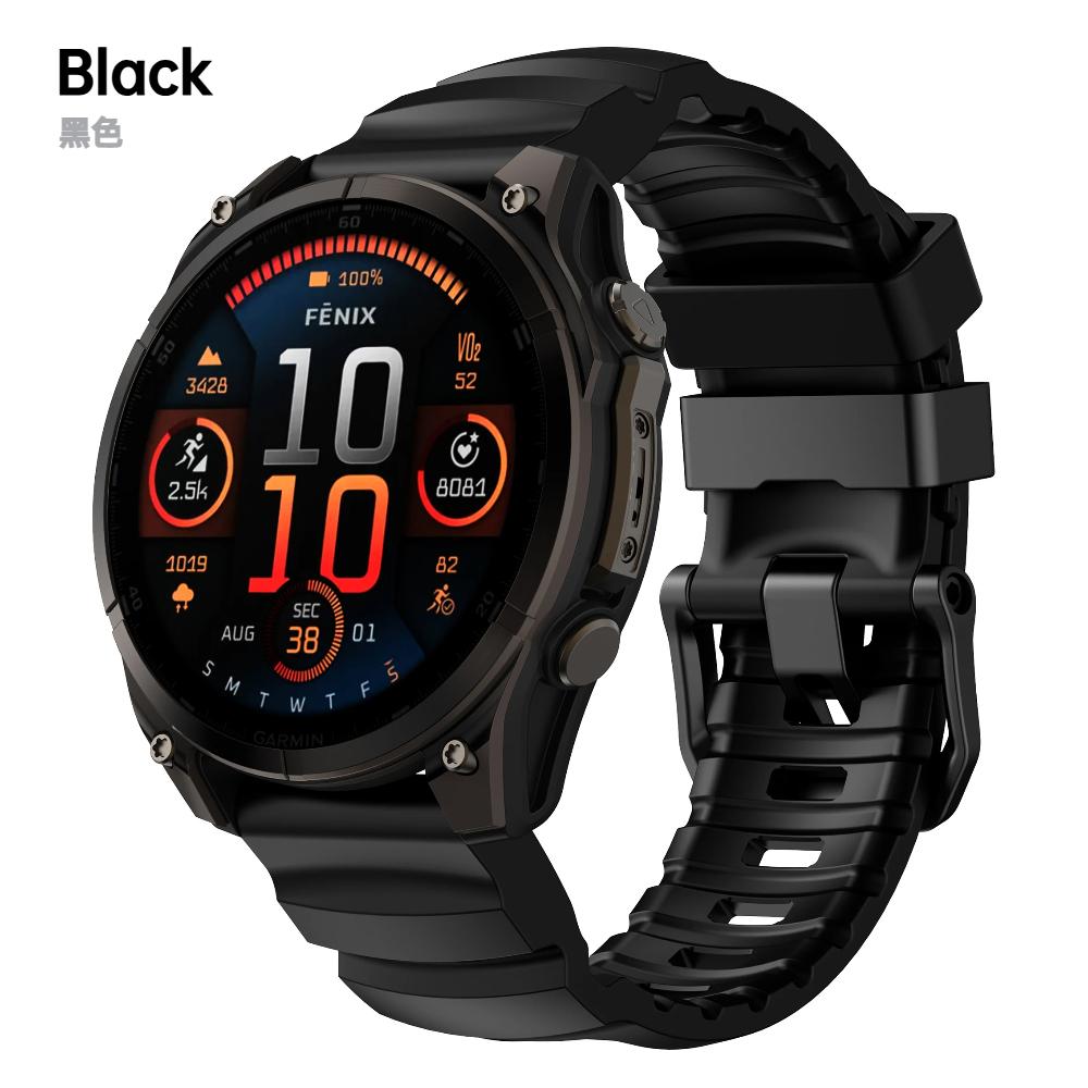 Rychloupínací 22mm 26mm řemínek pro Garmin Tactix8 Silikonový pásek pro Garmin Fenix 8/7X Pro/E Enduro 3 Náramek pro Forerunner 970-965/Instinct 3