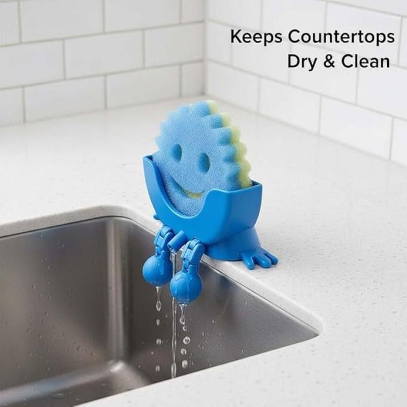 2026 New Creative Smiley Face Sponge Holder – 3D Printed with Drainage Holes & Support Legs,Kitchen Sink Countertop Storage Rack