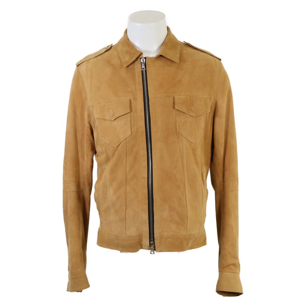 Amiri Side-zip Suede Single Rider Jacket Jacket M beigeUsed