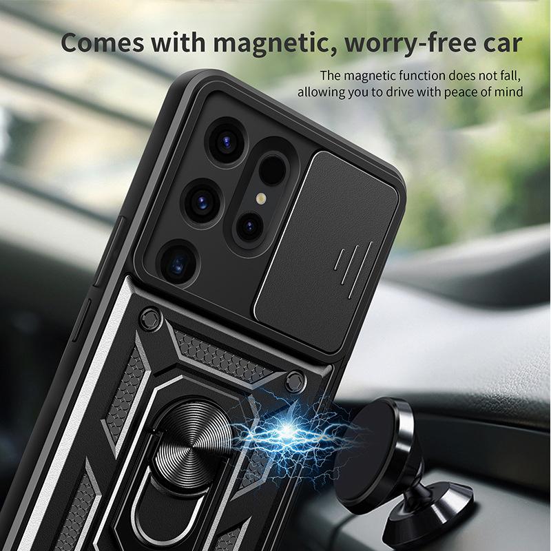 Applicable to Samsung s24U window push goggles ring mobile phone case s24P car bracket cis armor anti-drop cover wholesale