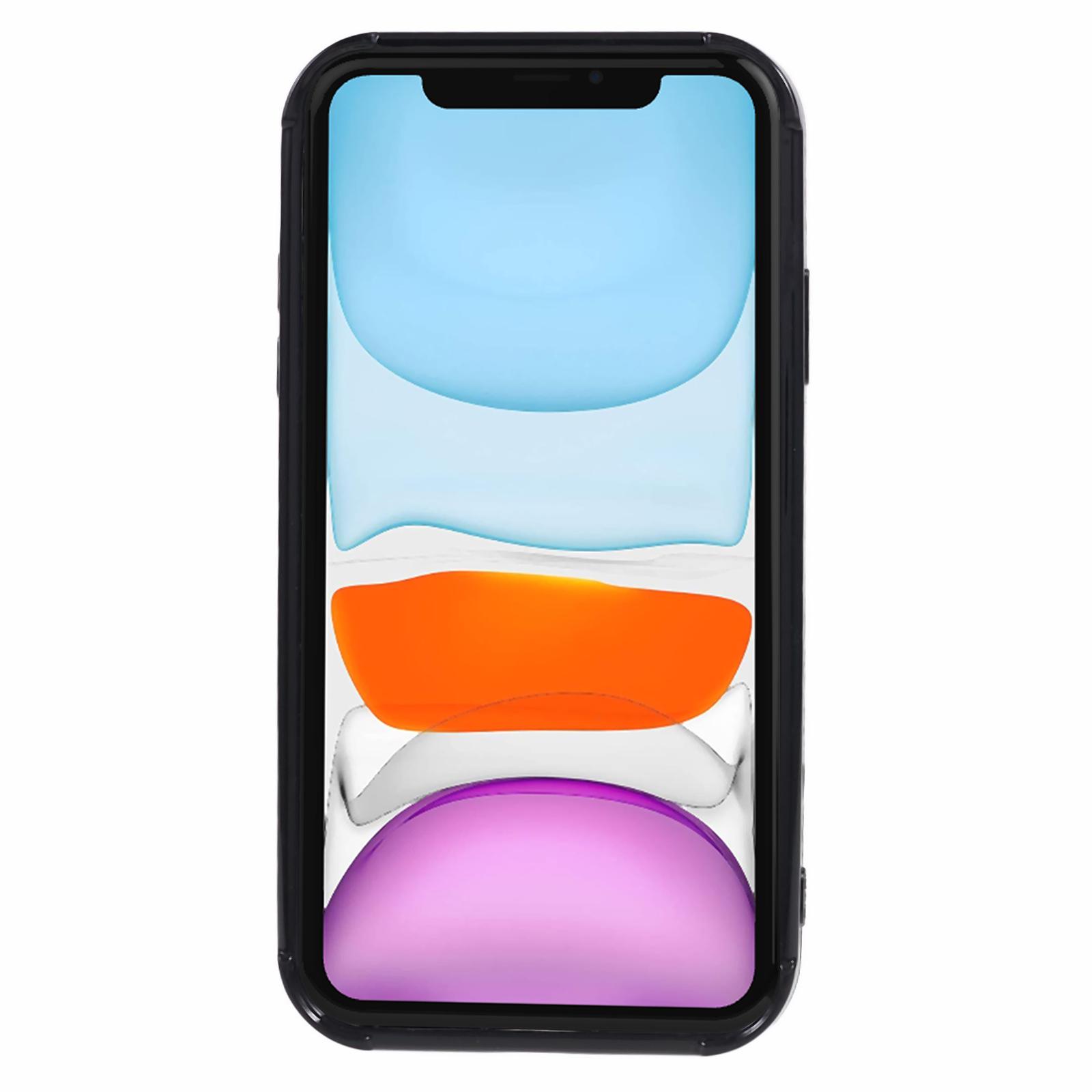 

For iPhone 11 TPU Phone Case 3D Striped Pattern Design Shockproof Phone Cover Black