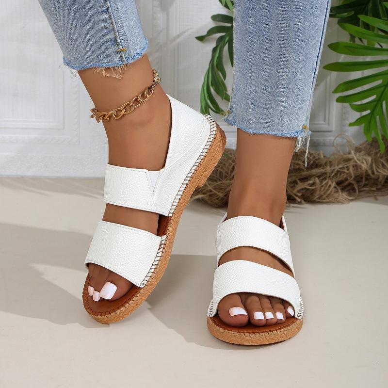 Large size summer new fairy wind flat-soled soft-soled sandals two wear rear bag and Roman beach sandals