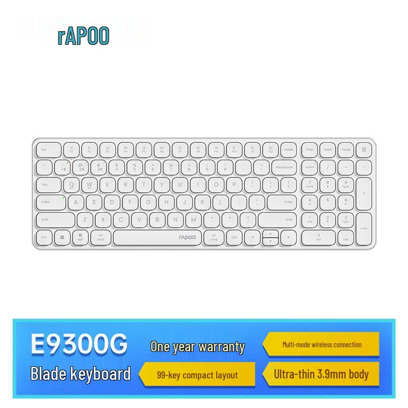 

Rapoo E9300G Ultra-Slim 99-Key Multi-Mode Wireless Keyboard