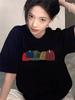 Women's Pure Cotton Black Short Sleeve T-Shirt - 2025 New Summer Style, Straight Shoulder, Loose Fit.