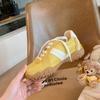 Cowhide version 7cm inner height increase casual sports shoes women's invisible pull legs splicing round head lace-up