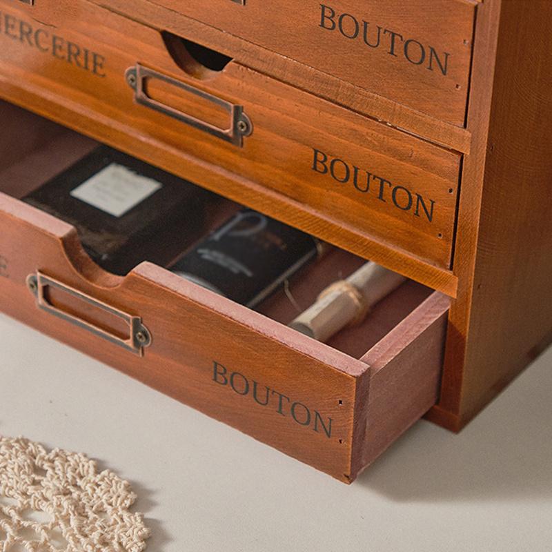 1pc 3/4/5 Drawers Retro Cosmetics&office Supplies Desk Storage box,Suitable for Dressing Table,school,office,dormitory Items Organization.