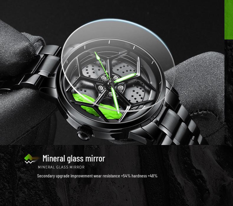 SVJ Multifunctional Men's Off-Road Waterproof Quartz Watch with 3D Hollow Design