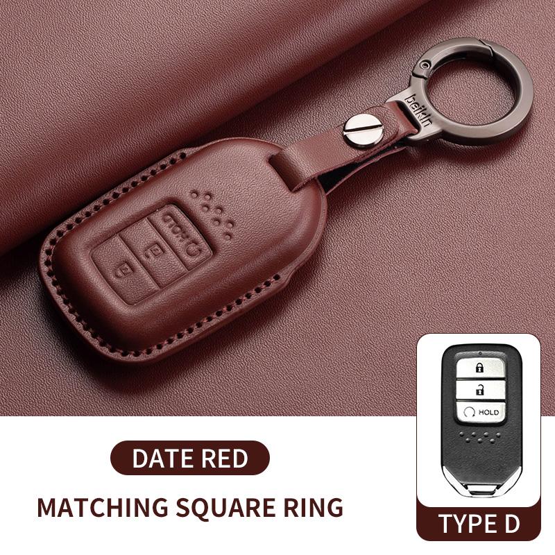 Leather Car Remote Key Case Cover for Honda Civic 11th 2022 for Honda Civic Accord HR-V CR-V CRV 2022 2023 Protector Holder Fob