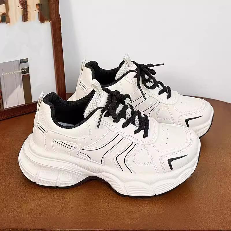 Super fire dad shoes women's 2025 new popular spring and autumn women's shoes versatile thick-soled heightening casual sports shoes