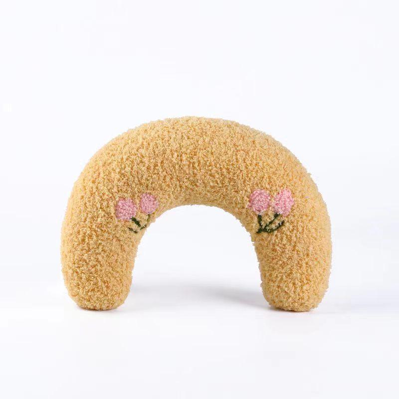 

Little Pillow Suitable For Cats Fashion Neck Protector Deep Sleep Puppy U-Shaped Pillow Cat Pillow Kitten Headrest Dog Sleeping Pillow Decor 26X18CM жовтий