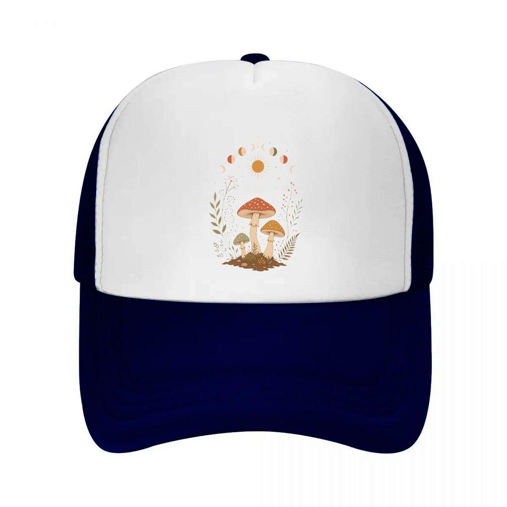 Boho Celestial Forest Mushroom Phase Mesh Baseball Cap Casual Hat Outdoor  For Womens Unisex FeUnisex