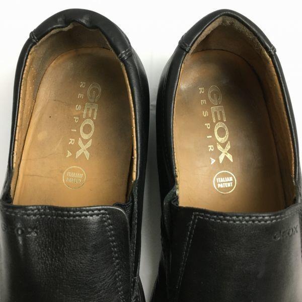 GEOX Slip-On Side Gore Business Shoes Size 41 25.5-26.0 Black Men’s(USED)