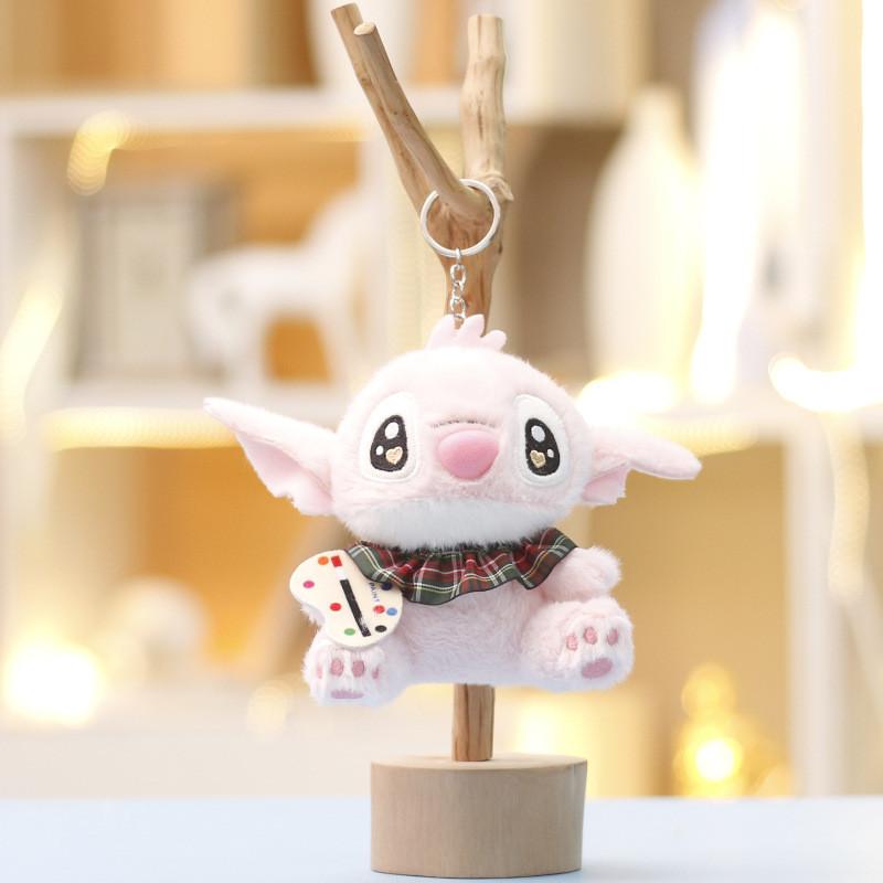 Stitch Plush Toy Keychain With Scarf And Trench Coat Design For Kids And Collectors
