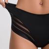 Nahtlose Hohlstreifen-Kontroll-Slips für Damen mit hoher Taille, Eisseide, Po-Lifter-Höschen, Plus-Size-Shapewear