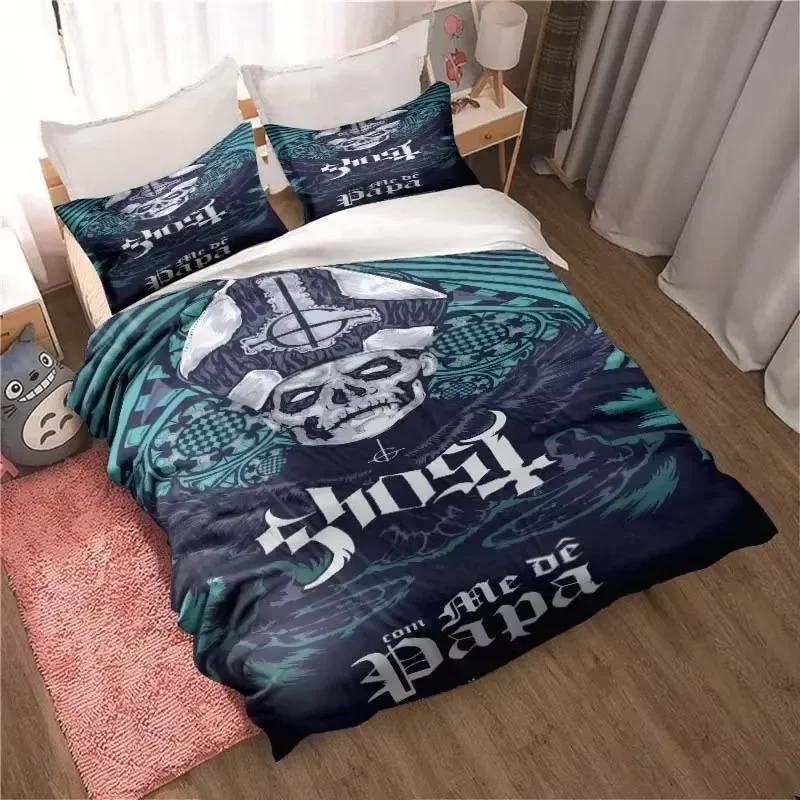 Rock Band Ghost Pattern Bedding Set For Bedroom Soft Modern Bedspreads Comefortable Kids Duvet Cover Quilt Cover And Pillowcase