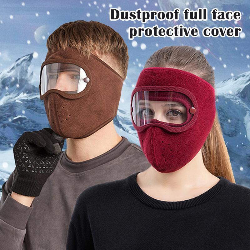 Unisex Winter Outdoor Cycling Mask Full Face Protection with Anti-Fog Goggles Suitable for Skiing Outdoor Activities Windproof