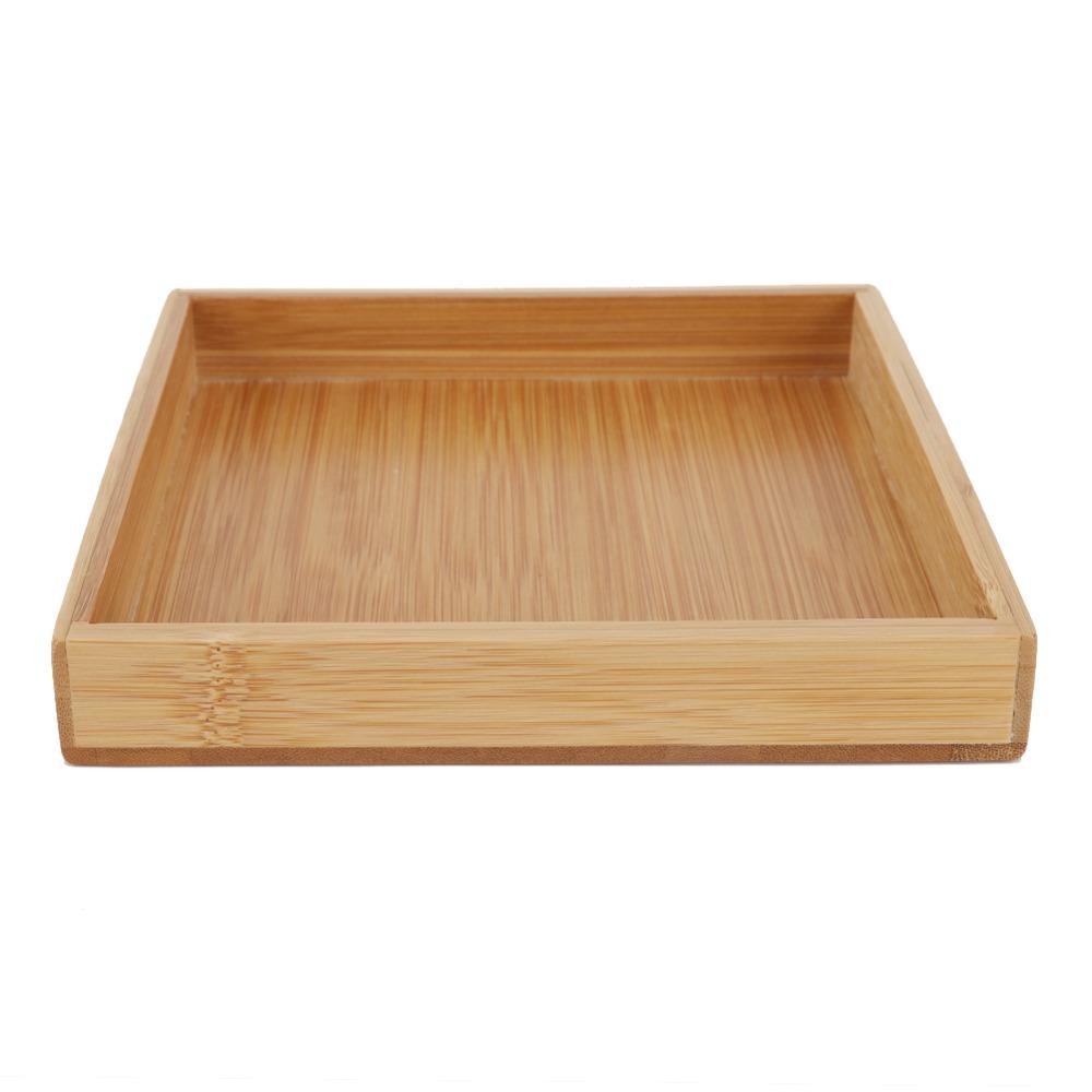 Rectangular Shape Japanese Style Tray Square Design Wooden Construction Fruit Tea Tray Bamboo Food Serving Tray Home Kitchen