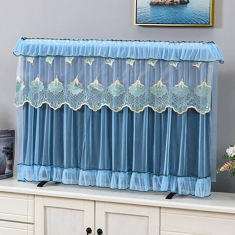 TV Screen Monitor Protector Cover 55/60/65/70/75inch Television LCD Protector Lace Embroidery Dust Cover Home Decorations