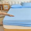 3PCS Bedding Set Fitted Bed Sheet With Elastic Band Solid Color Mattress Covers Protector For Single Double King Beds Single Double King Queen Beds