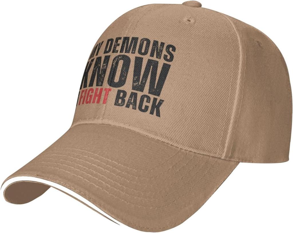 My Demons Know I Fight Back Trucker Hat Distressed Baseball Cap Polyester Adult Outdoors Cap