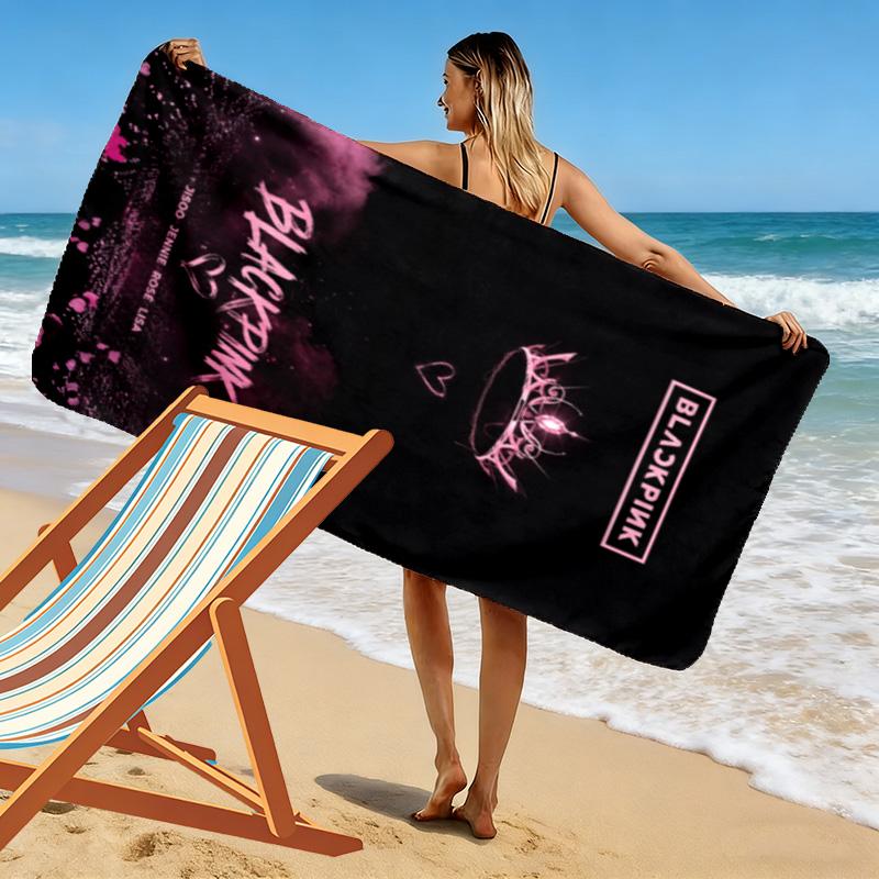 BLACKPINK Print Beach Towel, Large Soft Quick Dry Towel for Beach Camping Swimming
