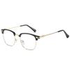 New Metal Half Frame Reading Glasses Anti-Blue Light Square HD Vision for Elderly Business Men Women Fashion Presbyopic Eyewear