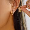 Sparkling Cubic Zirconia Crystal Stud Earrings For Women Gold Plated Brass Hypoallergenic Earrings Party Wedding Luxury Jewelry