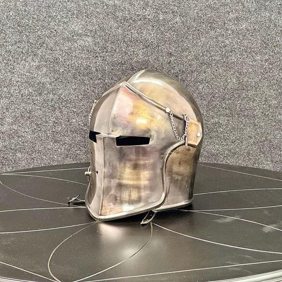 Barbuta Helmet Medieval Knight 8Gauge Mild Steel Helmet LARP, Cosplay, Display, Costume Helmet