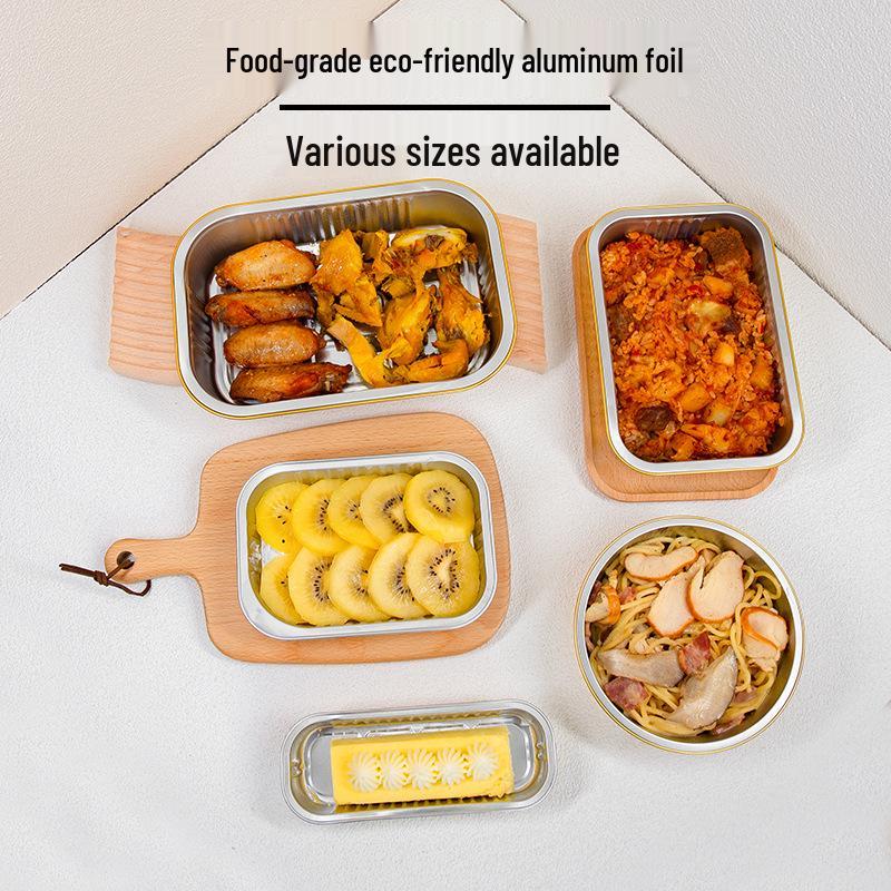 Round Tin Foil Disposable Meal Box - Food Grade, Heat-Insulated, Ideal for Camping and Takeaway