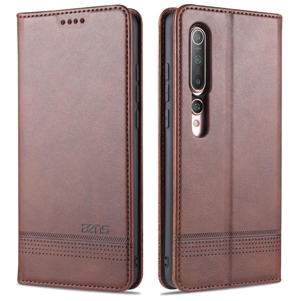 Capa de Couro Deluxe com Adsorção Magnética para Xiaomi Mi 10 / Mi 10 Pro 5G Capa Protetora Flip capa fundas