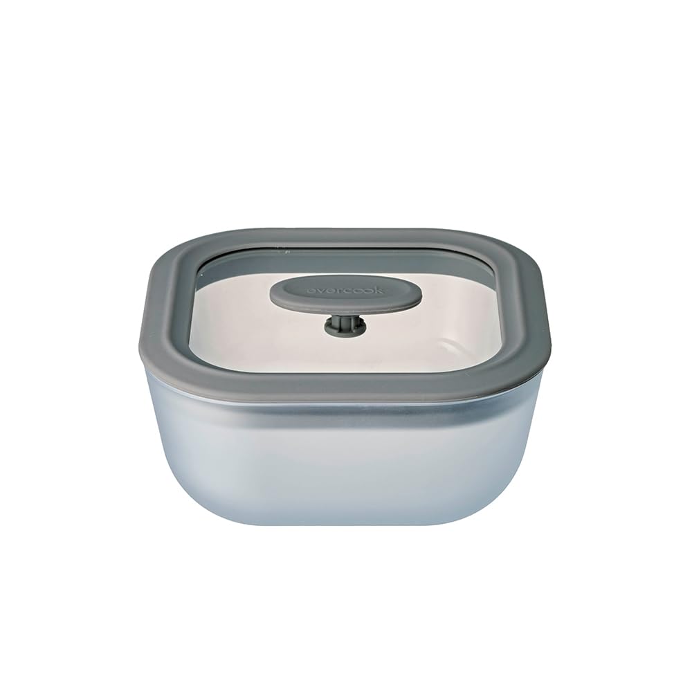 Evercook Microwave Doshisha Cookware, Glass, 920ml, Square, Medium, Clear,