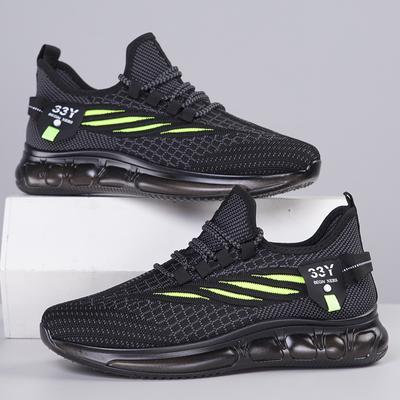 Men's Shoes 2023 Spring Mesh Flying Woven Breathable Soft Sole Running Sneakers Men's Casual All-match Daddy Shoes