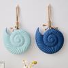 Nautical Wooden Conch Ornament with Hemp Rope Summer Ocean Beach Hanging Decoration for Farmhouse Hawaiian Tropical Party Supplies