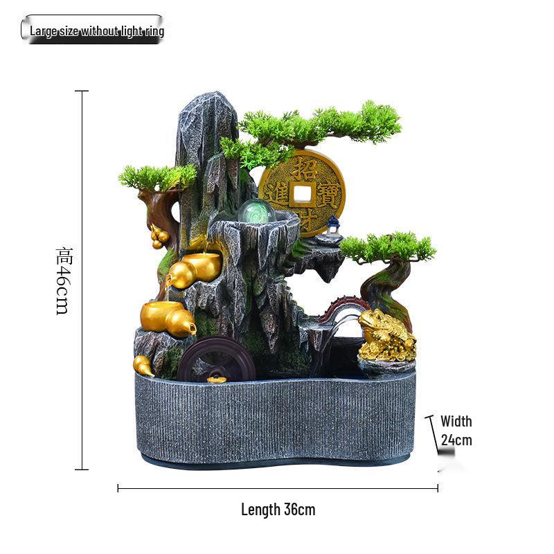 Feng Shui Wheel Fountain for Attracting Wealth: Rockery Water Feature for Office, Living Room, or Entryway - Perfect Housewarming Gift