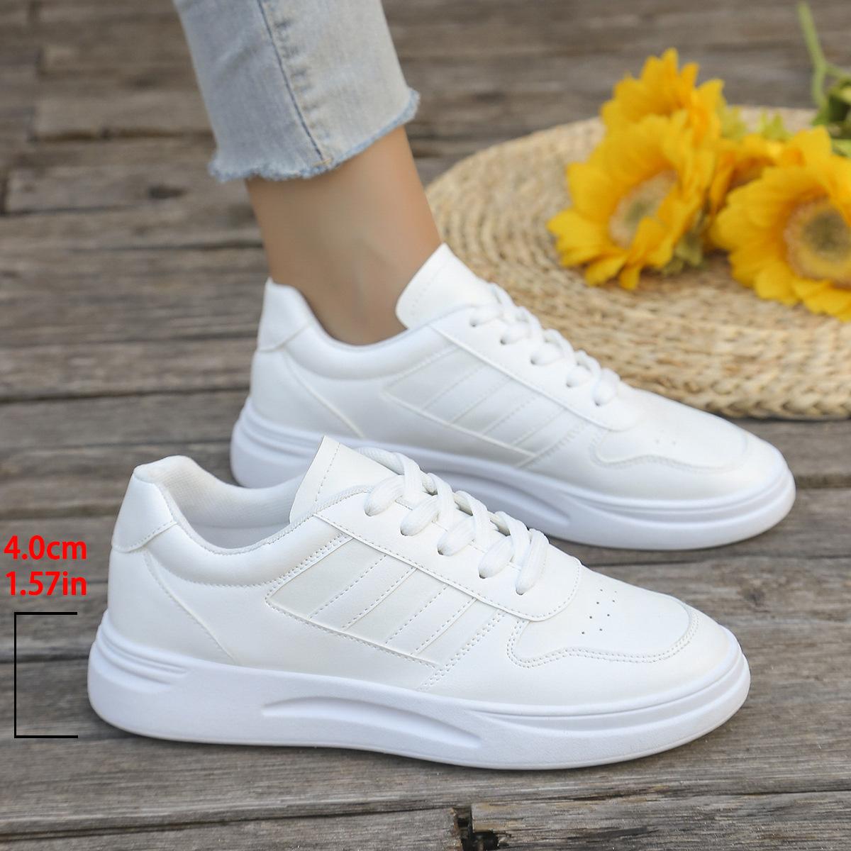 

Весна и осень простые маленькие белые туфли 2025 года новые модные спортивные и досуговые удобные универсальные удобные туфли для женщин 40 белый