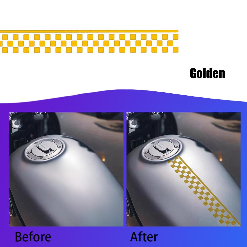 50cm Car Stickers Checkered Stripes Decals Stickers Motorbike Fender Decals Decorative Sticker for Car Motorcycle Accessories